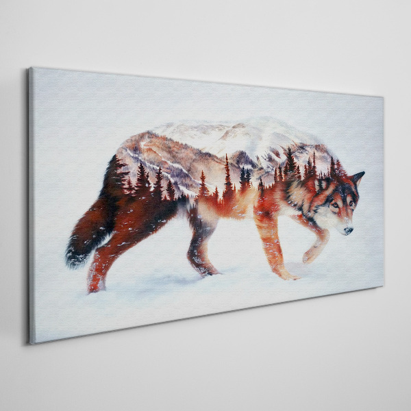 Obraz canvas Abstrakcia vlčí lesné zima