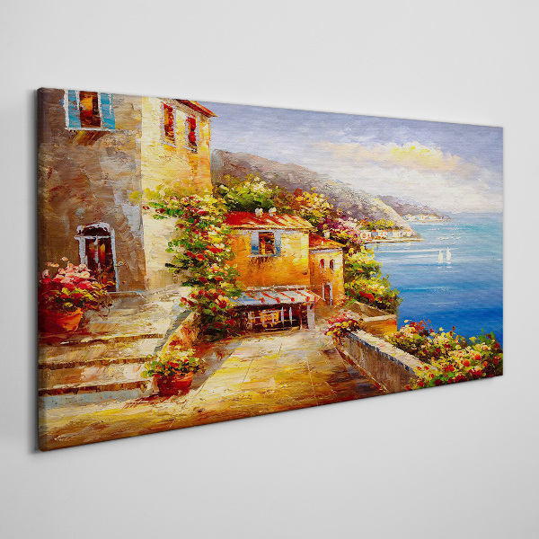 Obraz canvas Prímorská dedinka na slnku