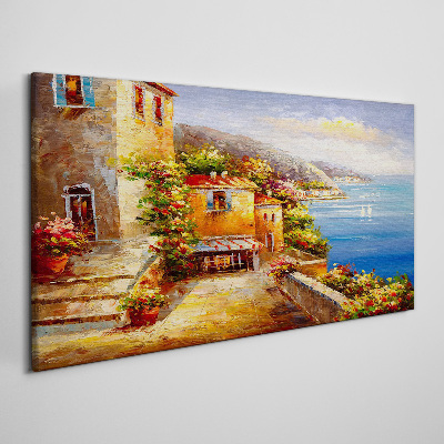 Obraz canvas Prímorská dedinka na slnku