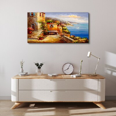 Obraz canvas Prímorská dedinka na slnku