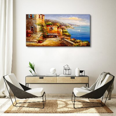 Obraz canvas Prímorská dedinka na slnku