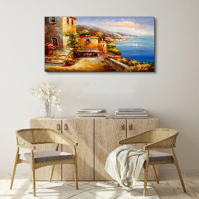 Obraz canvas Prímorská dedinka na slnku
