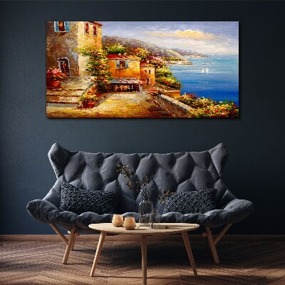 Obraz canvas Prímorská dedinka na slnku