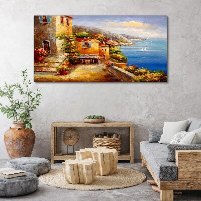 Obraz canvas Prímorská dedinka na slnku