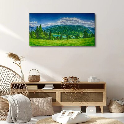 Obraz na plátne Lesné krajina mraky