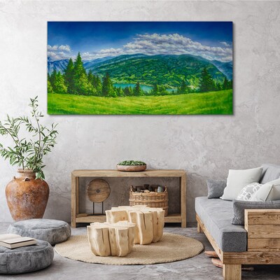 Obraz na plátne Lesné krajina mraky
