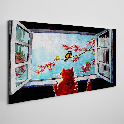 Obraz canvas Okno do sveta jarných farieb
