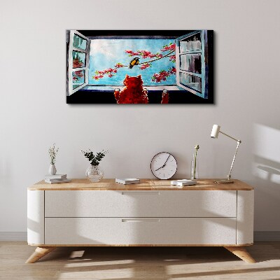 Obraz canvas Okno do sveta jarných farieb