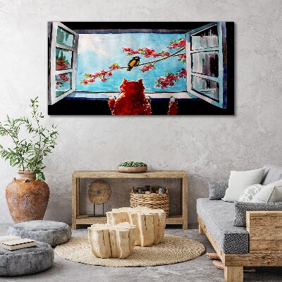 Obraz canvas Okno do sveta jarných farieb
