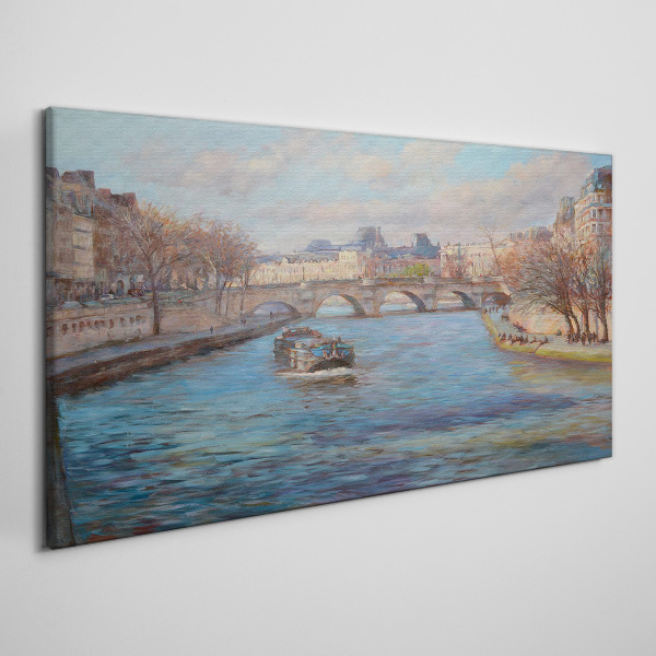 Obraz canvas Most cez rieku v Paríži
