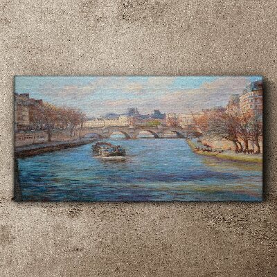 Obraz canvas Most cez rieku v Paríži
