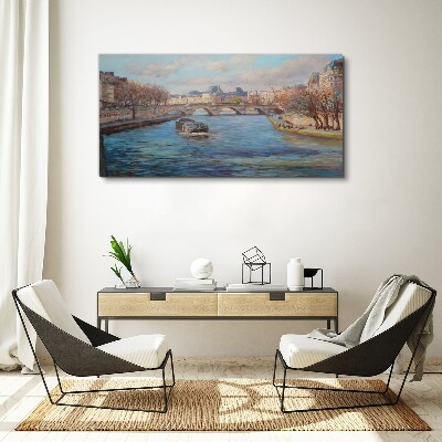 Obraz canvas Most cez rieku v Paríži