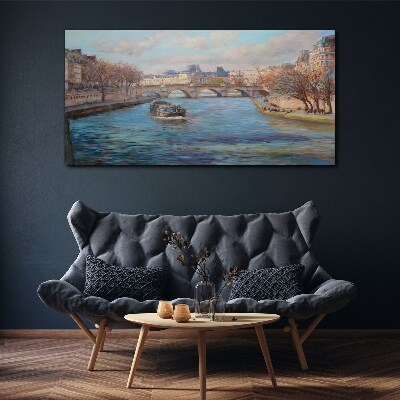 Obraz canvas Most cez rieku v Paríži