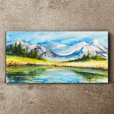 Obraz canvas Horská krajina v akvarelu