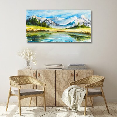 Obraz canvas Jazero hory lesné krajina
