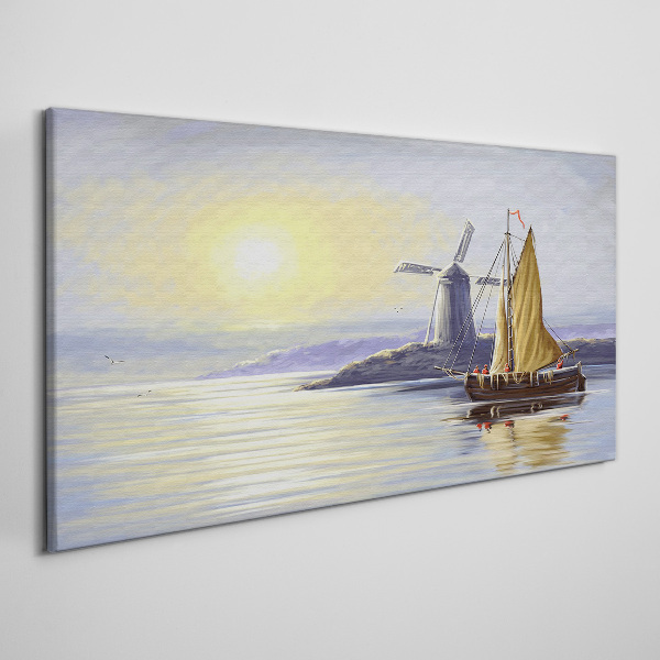 Obraz canvas Tichý prístav pri západe slnka