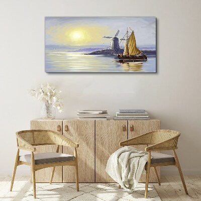 Obraz canvas Tichý prístav pri západe slnka