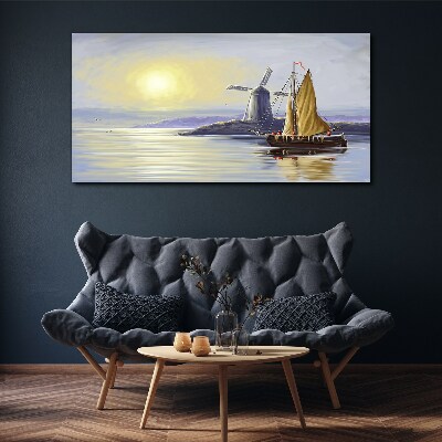 Obraz canvas Tichý prístav pri západe slnka