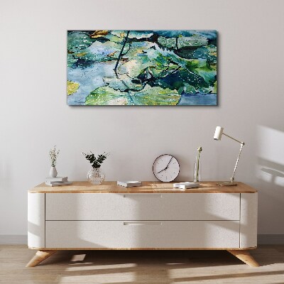 Obraz canvas Vodné kvety s dažďovými kvapkami