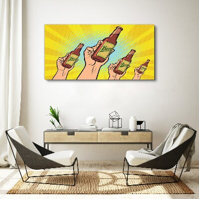 Obraz canvas Radostné opekanie s pivom
