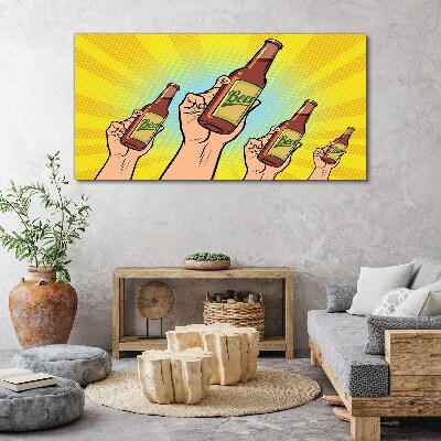 Obraz canvas Radostné opekanie s pivom