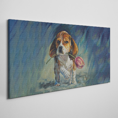 Obraz canvas Abstraktné zvieracie pes kvetina