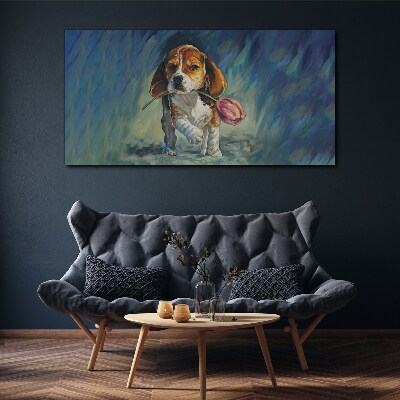 Obraz canvas Abstraktné zvieracie pes kvetina