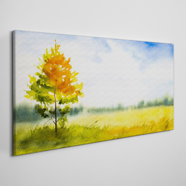 Obraz canvas Zlatá jeseň na pozadí lúky