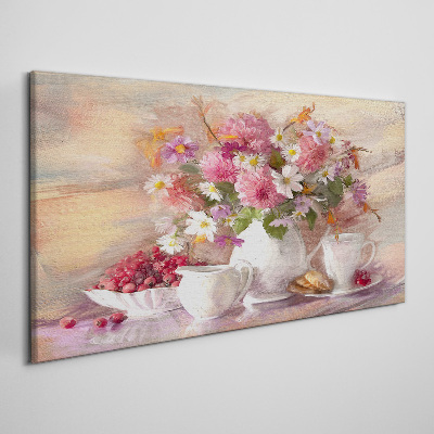 Obraz canvas Abstrakcie kvety cups
