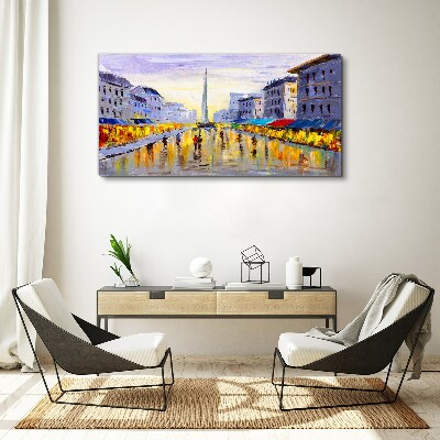 Obraz canvas Golden Avenue vo svetle západu slnka