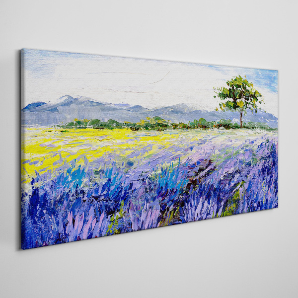 Obraz canvas Levanduľové polia za denného svetla