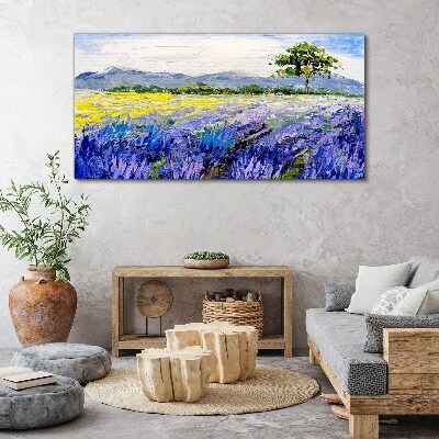 Obraz canvas Levanduľové polia za denného svetla