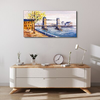 Obraz canvas London Bridge s jesennými stromami