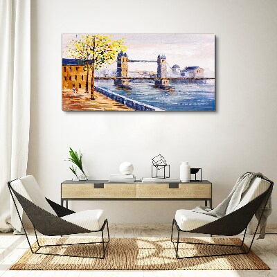 Obraz canvas London Bridge s jesennými stromami
