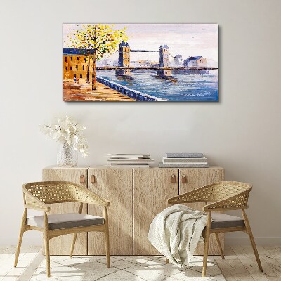 Obraz canvas Abstrakcie mestského mosta