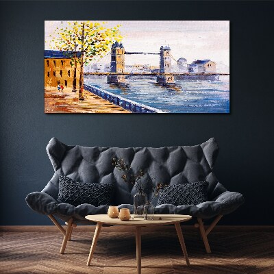 Obraz canvas London Bridge s jesennými stromami