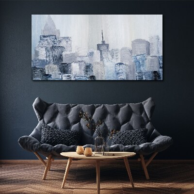 Obraz canvas Šedo-modrá panoráma mesta