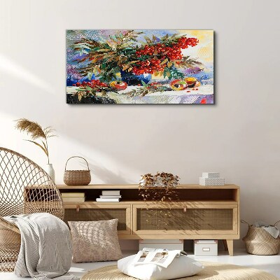 Obraz canvas Abstrakcie kvety ovocie