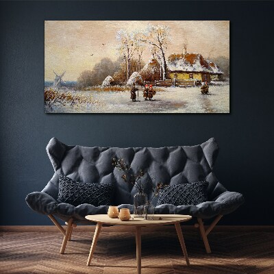 Obraz canvas Zimné dediny Snow Strom