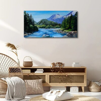 Obraz na plátne Hory Les Rieka Príroda