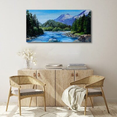 Obraz na plátne Hory Les Rieka Príroda