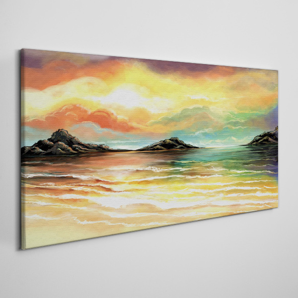 Obraz canvas Pokojný západ slnka nad morom