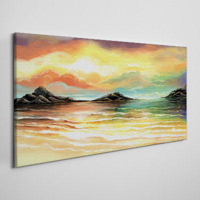 Obraz canvas Pokojný západ slnka nad morom