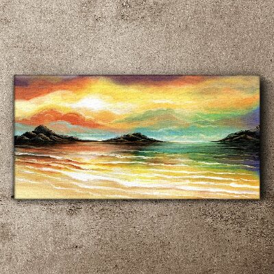 Obraz canvas Abstrakcia vlny západu slnka