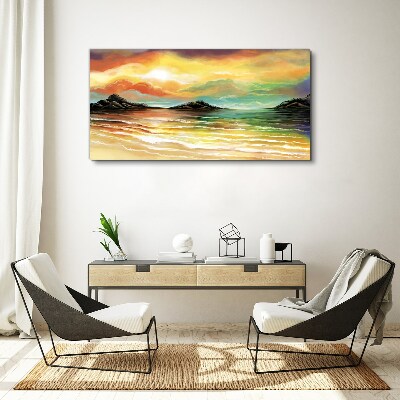 Obraz canvas Pokojný západ slnka nad morom