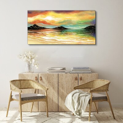 Obraz canvas Pokojný západ slnka nad morom