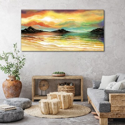 Obraz canvas Pokojný západ slnka nad morom