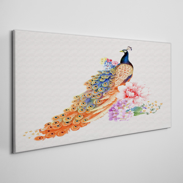 Obraz canvas Pávy medzi kvetmi