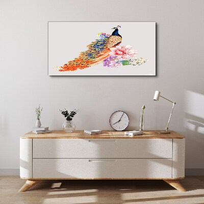 Obraz canvas Pávy medzi kvetmi