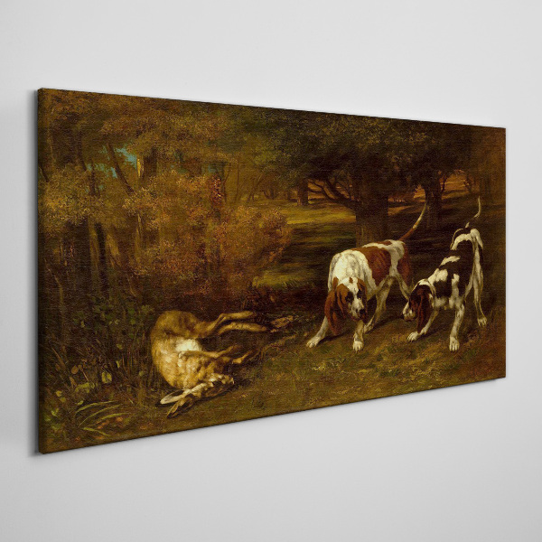Obraz canvas Psy v lese